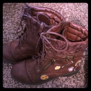 Girls booties Half zip/lace up